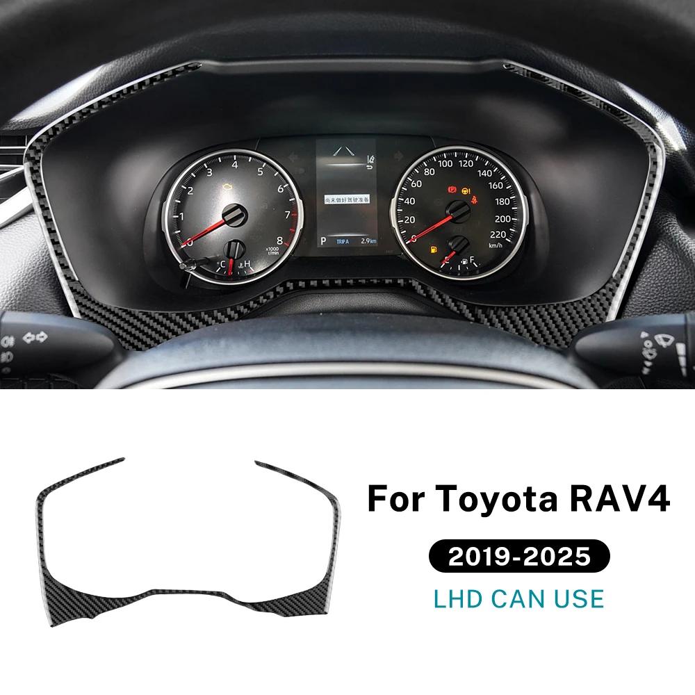 Настоящее мягкое углеволокно для Toyota RAV4 XA50 2024 2025 LHD RHD Наклейка на рамку спидометра For LHD Black Carbon