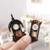 1/12th Scale Doll House Wall Clock Retro Classic Miniature Wall Clock Simulation Micro Scene Wall Clock Model Living Room Decor