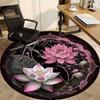 1pc Lotus MandalaChair Carpet for Office, Indoor Non-Slip Washable Polyester Fiber Carpet, Mat For Office, Machine Washable