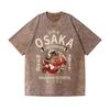 T-shirt da uomo in cotone alla moda Harajuku Vacanza Estate Manica corta Girocollo Polpo Ubriaco Lavaggio Vintage Design Giapponese T-shirt