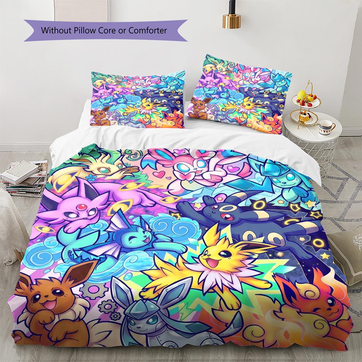 

Pokemon Pikachu Pattern Bedding Quilt Set Quilt Cover Pillowcase Home Decoration Birthday Gift (1 * duvet cover + 2 * pillowcase, without core) 135x200cm