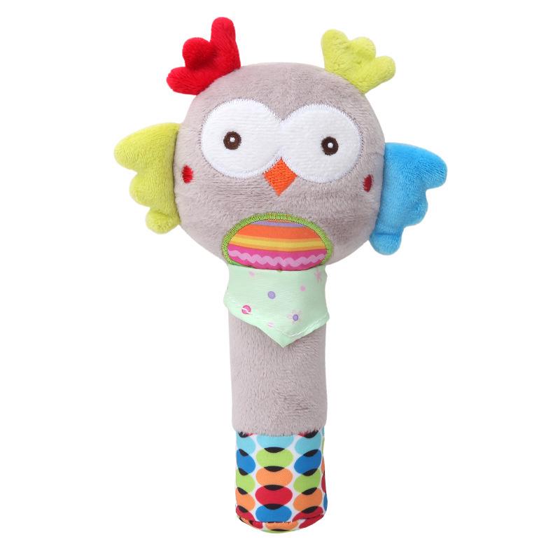 bbsky Adorable Animal Plush Hand Grip Rattle for Babies