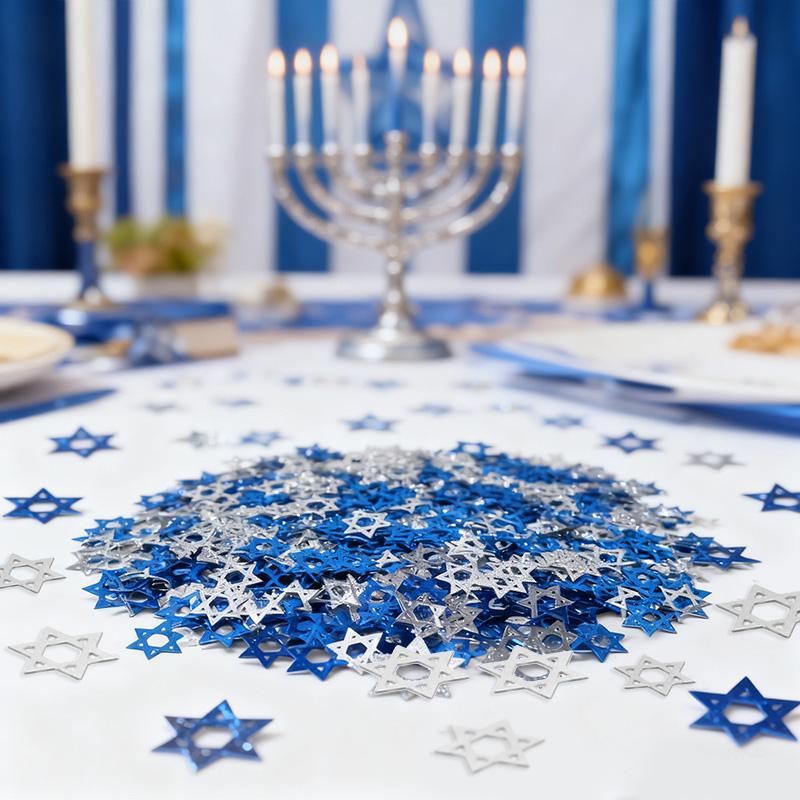 450 ks Hanukkah Party Davidova hvězda Konfety Domácí Stůl DIY Dekorace Chanukah Festival Potřeby Svatba Narozeninová Oslava Dárek Řemeslo