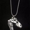Persönlichkeit Punk Silber Farbe Stereo T. Rex Dinosaurierschädel Anhänger Halskette für Männer Frauen Hip-hop Rock Schmuck Zubehör Geschenke