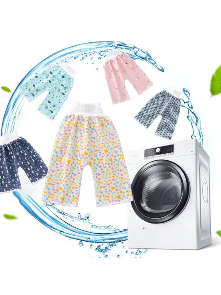 Comodi Pantaloncini-Gonna Pannolino Bambino 2 in 1 Anti Enuresi Lavabili Cotone Addestramento al Vasino Pantaloni Pannolino Impermeabili Biancheria da Letto