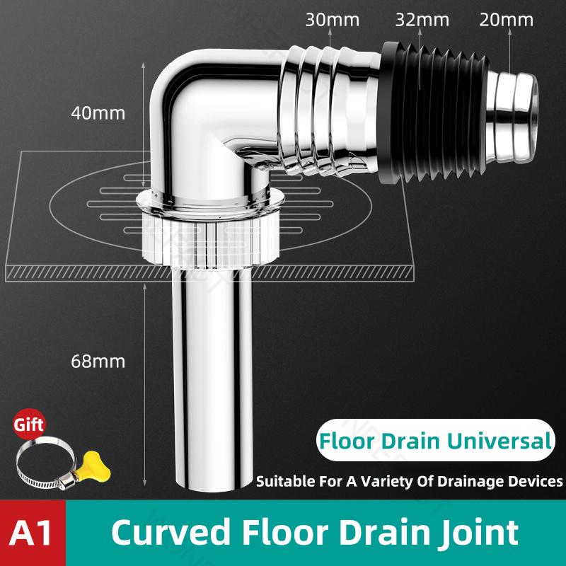Washing Machine Drainage Pipe Floor Drain Sealing Connector Bathroom Sewer Anti Overflow Special Connector Stainless Steel