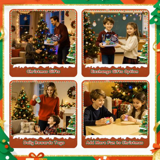 Axolotl Advent Calendar 2025 24 Day Christmas Countdown Box with Acrylic Ornaments Cute Salamander Decor