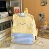Schoolbag Cute Cartoon Plaid Backpack Female Student Travel Cat Small Backpack High Value Versatile Light Class Bag