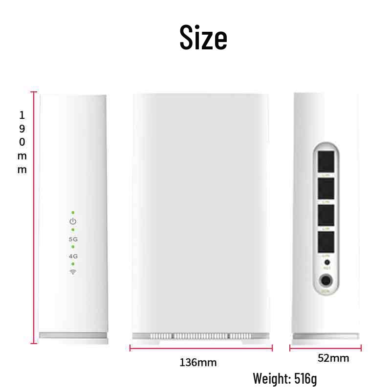 5G WiFi6 Dual-Mode Router with 4 Gigabit Ports, Supports Dual Band AX1800 (CZ200)