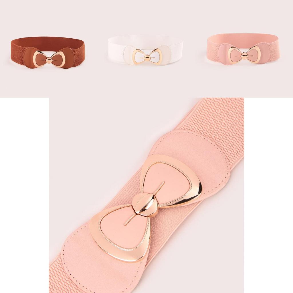 Womens Casual Dress Belt With Faux Leather Material And Hook Closure