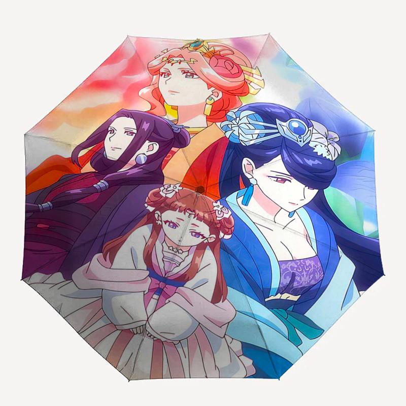 1pc Outdoor Umbrella with Anime Characters - Automatic Opening/Closing - Portable 3-Fold Design - 8-Rib Iron Frame - Perfect Gift for Fans, Trave