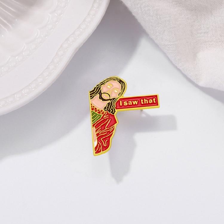Jeg Så Den Pins Komisk Emaljepin Jesus Knappepins Samlerobjekt Gave til Venn