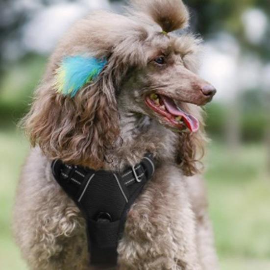 Dog Harness with Handle Breathable Adjustable Padded Dog Harness Reflective No Pull Dog Harness with Front Clip for Walking Training Hunting