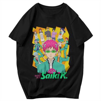 Men T Shirt Saiki Kusuo The Disastrous Life Of Saiki K Cotton Y2K Graphic Anime Unisex Tops T Shirts