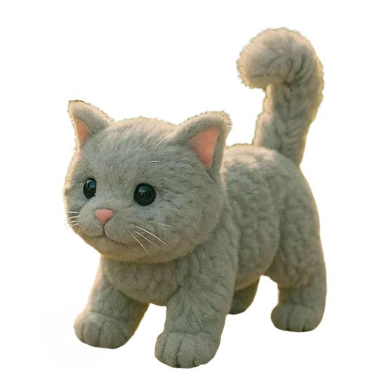 

Детская реалистичная плюшевая игрушка кошка, реалистичный плюшевый котенок, кукла, развивающая игрушка-симулятор животного для малышей, мальчиков, девочек, праздничный подарок на день рождения C