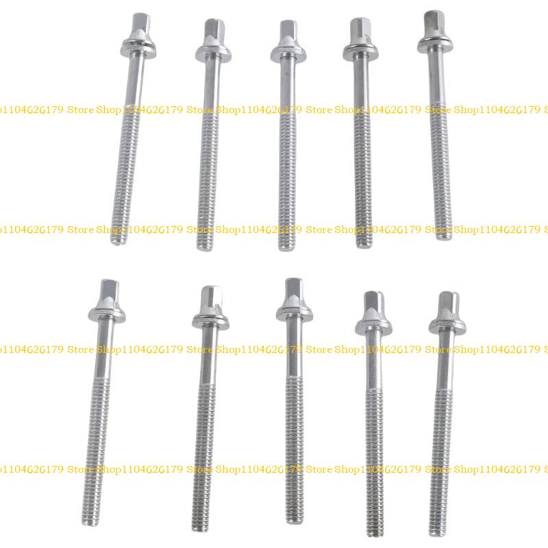 A1A2 Zestaw 10 Metalowych Śrub do Bębnów Komponent Osprzętu Bębnów Śruby do Instrumentów Muzycznych Odpowiednie do Instrumentów Perkusyjnych