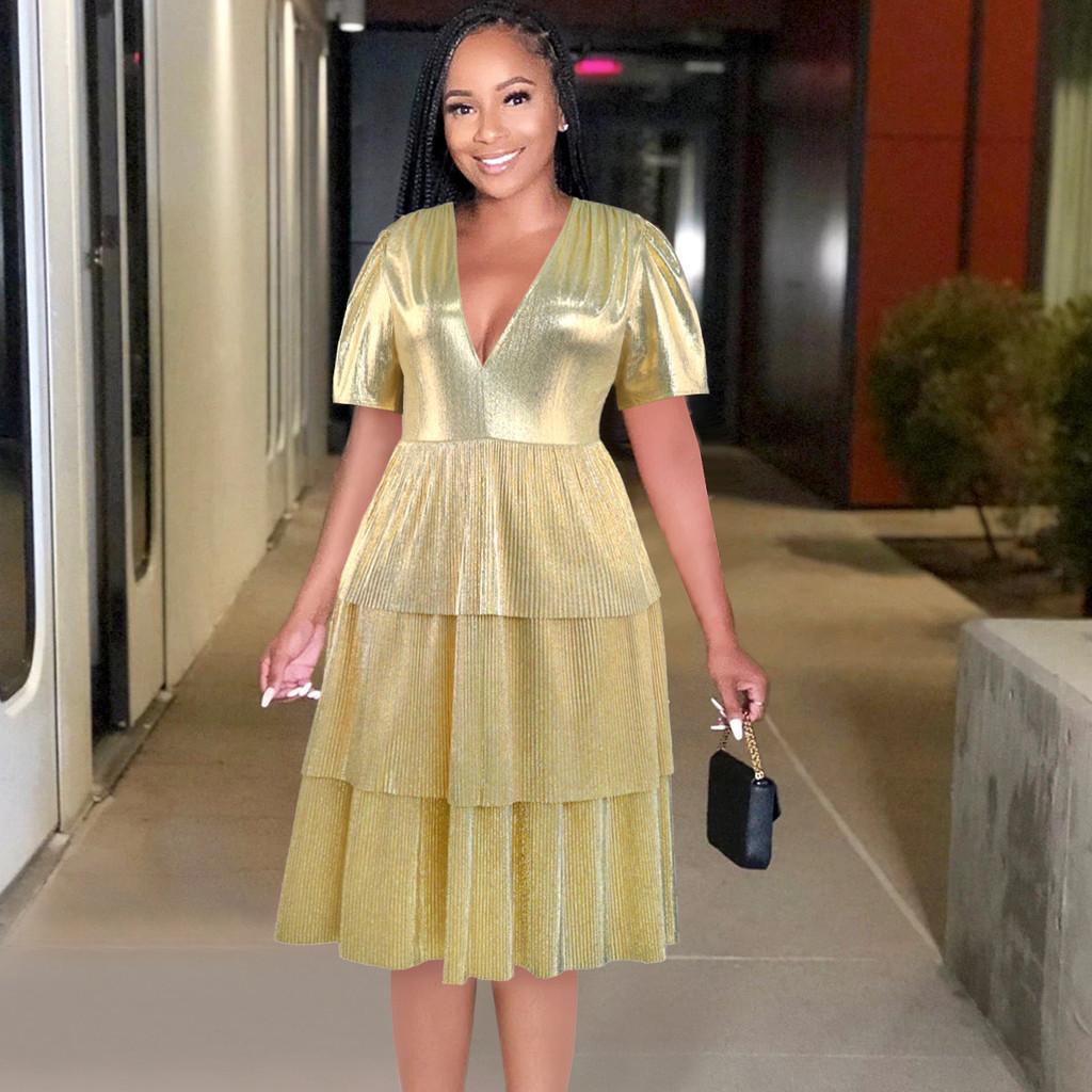 

Модные женские элегантные короткие рукава плиссированные невесты подружки невесты свадебные миди длинное платье вечерние платья