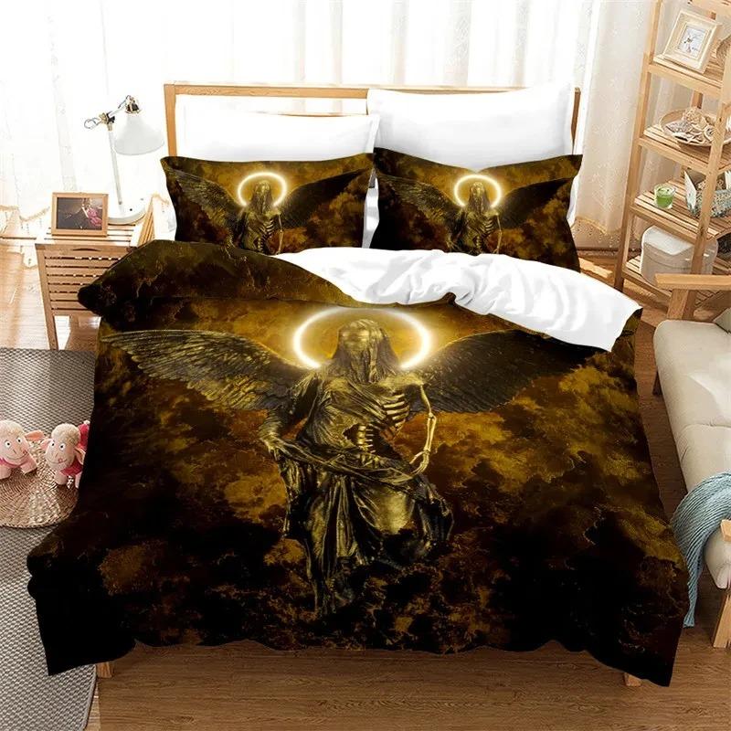 Christian Cross Jesus Duvet Cover Set Faith Over Fear Bedding Set 3D All Over Religion Comforter Cover Set Quilt Cover King Size
