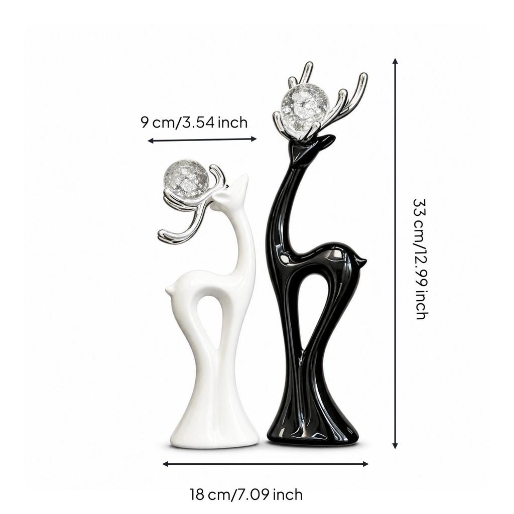 Ceramic Deer Figurines Minimalist Figurine Modern Decorative Figure for