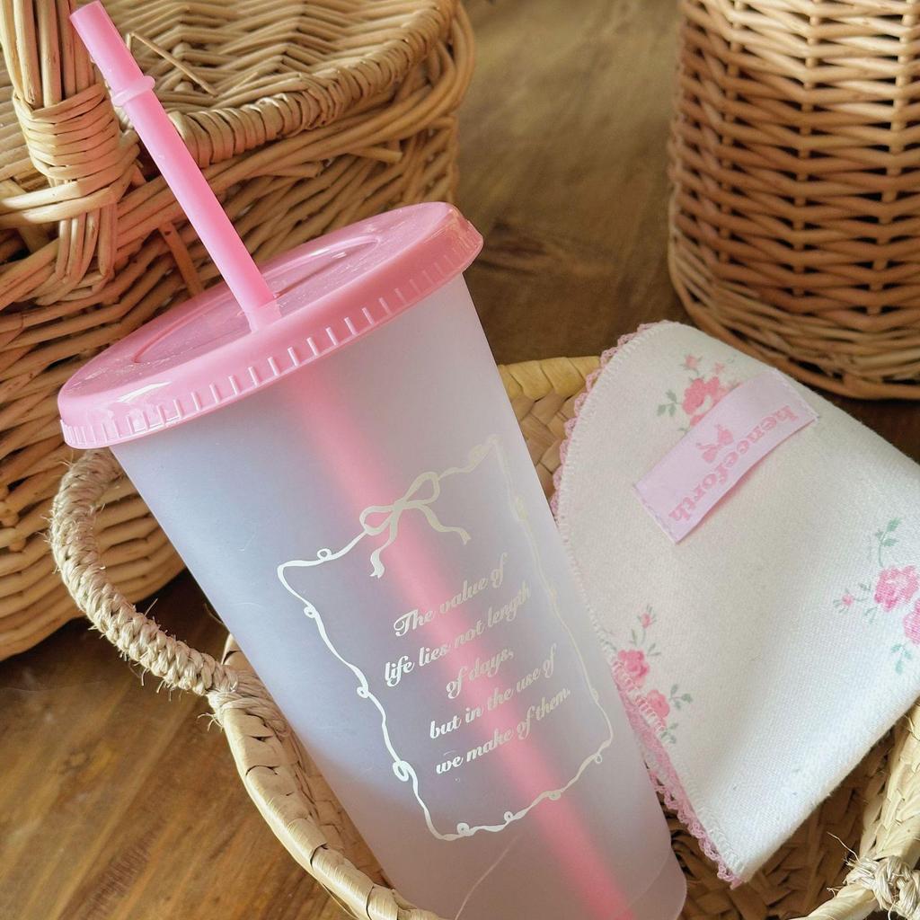 Large Capacity Summer Straw Cup for Girls - Perfect for Travel, Milk Tea, Coffee, and Cold Drinks