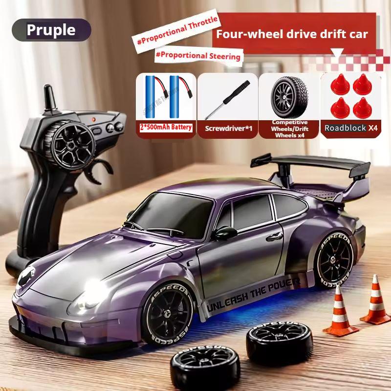 4WD RC Drift Car With LED Light 2.4G Radio 20KM/h High Speed Remote Control Racing Cars Vehicle Model Toy Gift for Boy Girl Kid