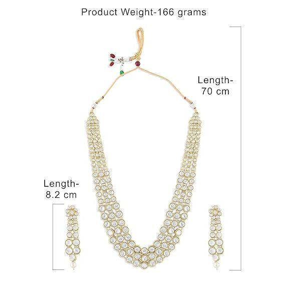 Traditional Kundan Necklace Set for Women ( Gold )