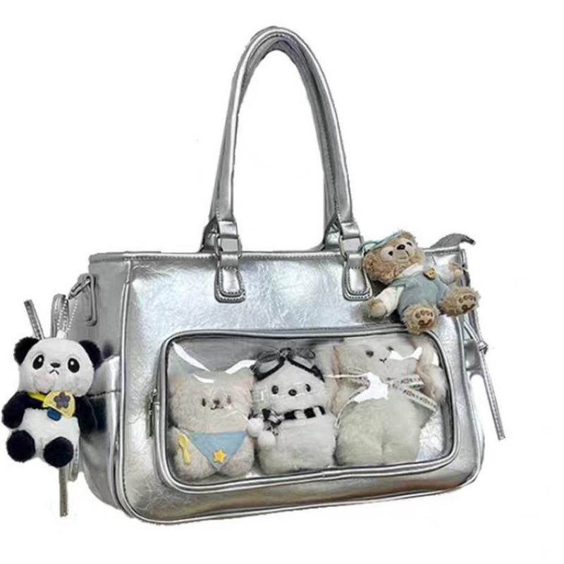 Konzert 2025 Verstecktes Fach JK Uniform Umhängetasche mit Leuchttafelhalterung für Pendeln und Aufbewahrung