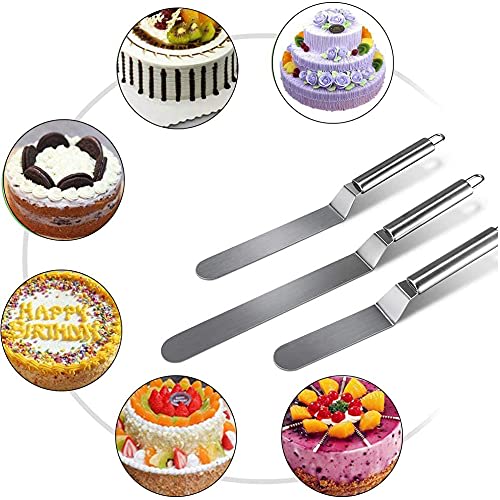 Stainless Steel Cream and Cake Spatula with Palette Knife, Slicer, Scoop, Strainer, Jam, and Other Confectionery Tools. Perfect for Professional Bakin
