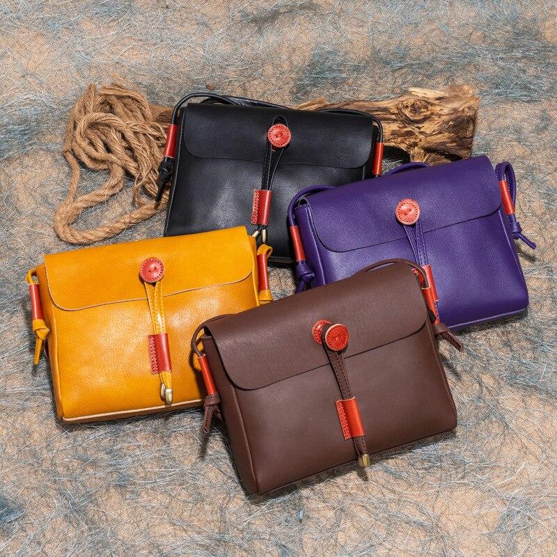 Johnature Wszechstronny Jednolity Kolor Rozrywka Prawdziwa Skóra Kobiety Mała Torba W Stylu Vintage Naturalna Prawdziwa Skóra Bydlęca Torby na Ramię i Crossbody