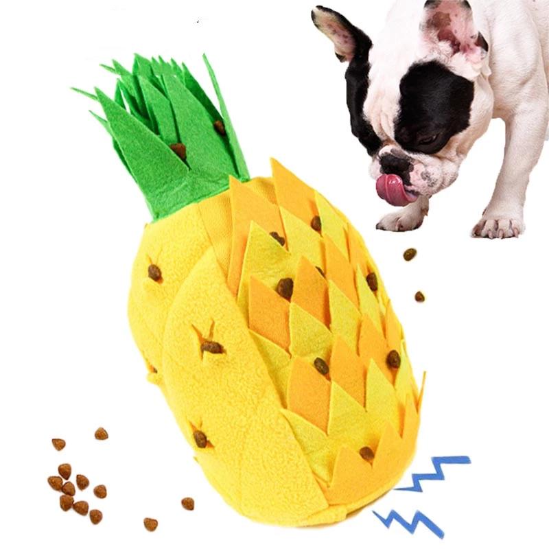 

Pet Toys Dog Sniffing Pineapple Pet Training Blanket Puzzle Toys Sniffing Training Pad Activity Blanket Feeding Dog Stuff 13x30cm жёлтый