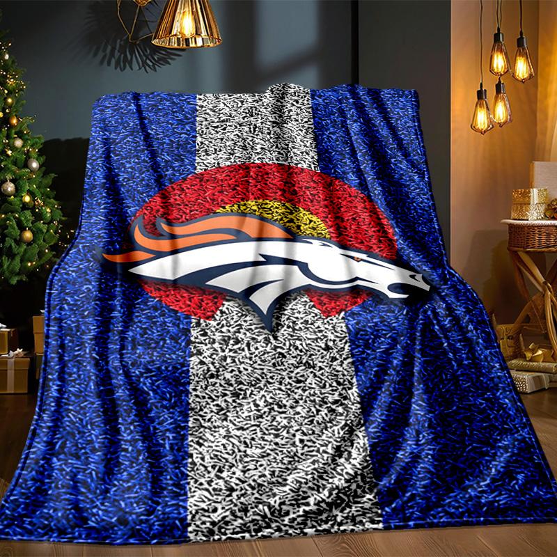 Denver Broncos Logo Blanket Outdoor Flannel Blanket for Camping, Hiking, Garden Parties, Picnic Essentials,gift for family and friends