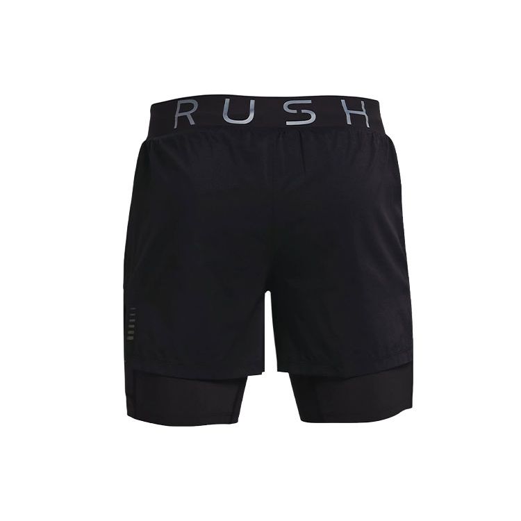 Under Armour Rush Series 2-In-1 Running Shorts Men Bottoms Black 1361577-001