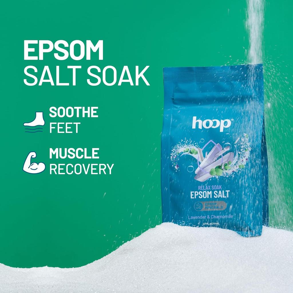 hoop Epsom Salt Lavender & Chamomile 400 g Pack for Foot Soak Muscle Relaxation and Skin Care