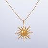 Exquisite 18K Gold-Plattierte Edelstahl-Sonnenanhänger Halskette