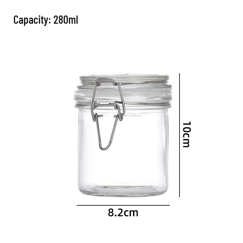 Zhishi Glass Square Airtight Food Storage Jar (3000ml, 2-Pack)