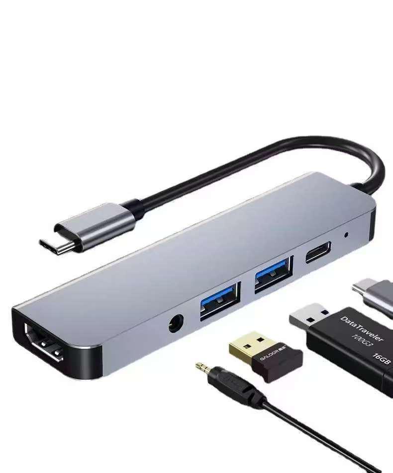 Five-in-One Type-C Expansion Dock: HDMI, Card Reader & USB Hub Converter