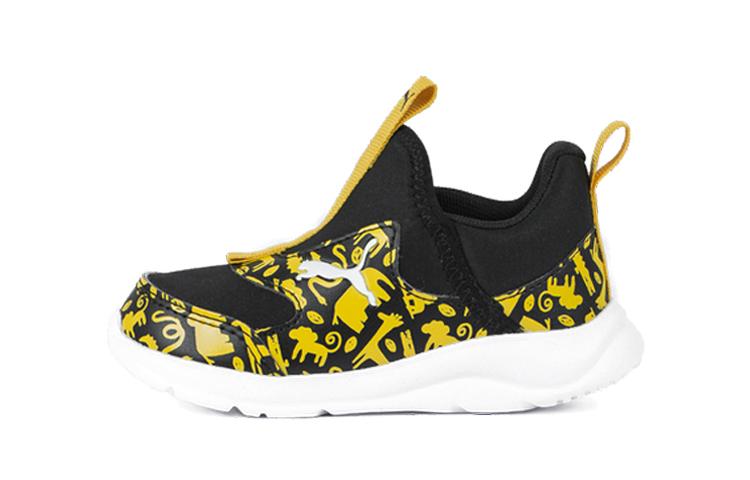 PUMA Fun Racer Slip On Su Low top Toddler Shoes Black Yellow Infant And Toddler 194344-01 23