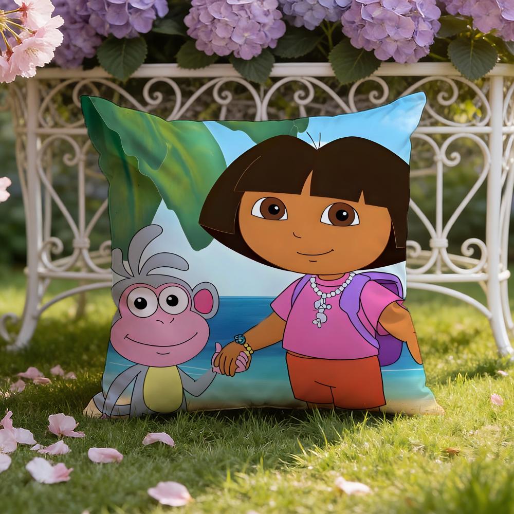 

Anime cute D-Dora the E-Explorer Cushion Cover Home & Car Dual-Scene Pillow Cover: Reversible for Premium Comfort 40cmx40cm