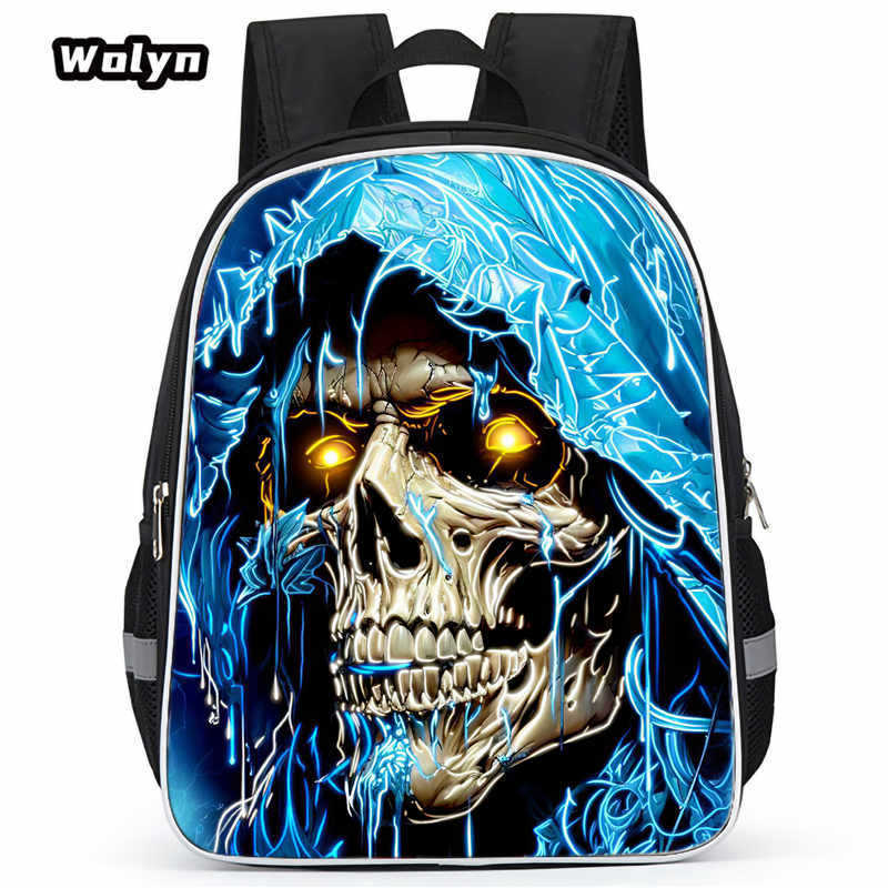 Skull Series Peripheral Animation Printing Backpack Student Bag Support