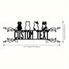 Metal Wall Art Cat Family Name Sign Rustic Home Decor House Number Plaque Personalized Gift Sculpture