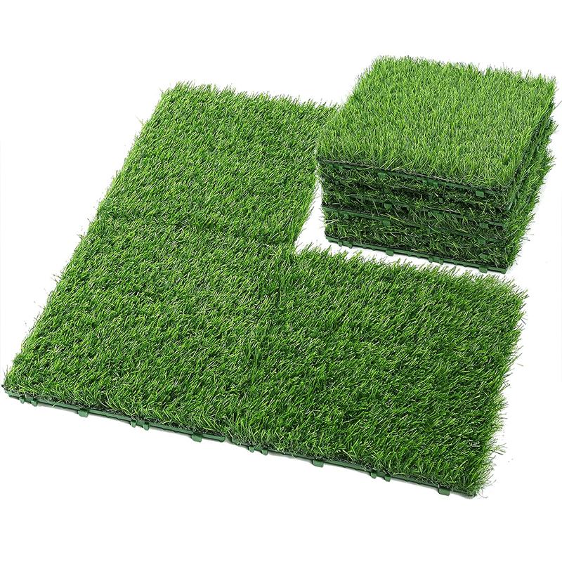 30x30cm Hengende Plen Hagedekorasjon Kunstgressfliser Torvmatte Plast Kunstgress Gulvdekor 3cm høy
