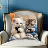 Realistyczna poszewka na poduszkę z kotem 18x18 cali Wzór kota Poszewka na poduszkę dekoracyjną Urocza poszewka na poduszkę z kotkiem do dekoracji domu Kanapy Sofy Salonu Sypialni