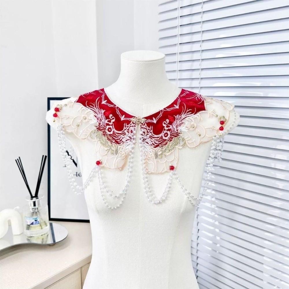 Detachable Hanfu Collar Embroidered Shirt Fake Collar Elegant Shoulder Collar Cloth