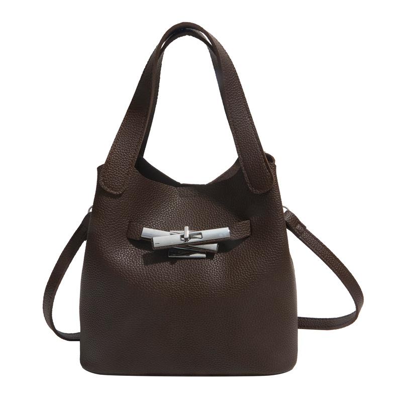 

New vegetable basket bag, winter retro hand carry mother bucket bag, high-end versatile shoulder messenger bag