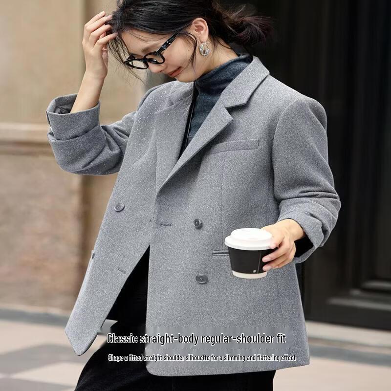 XWI Women s Quilted Wool Blend Diamond Blazer M