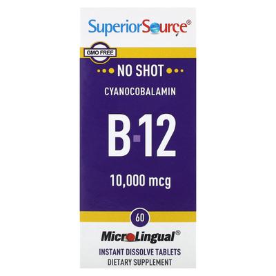 Superior Source, Cyanocobalamin B-12, 10,000 Mcg, 60 Ready-Dissolving MicroLingual Tablets