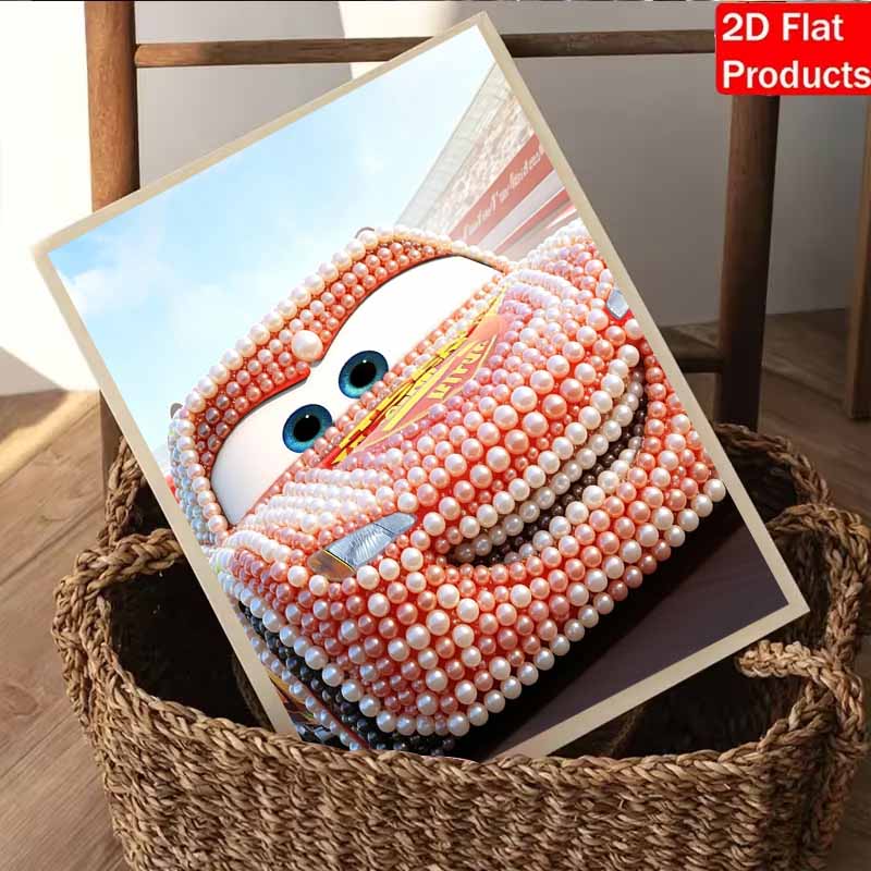 Disney Pearl Art Painting Lightning McQueen Handmade diy5D Pearl Gem Painting Pictures Crafts Special Shape Home Wall Decoration