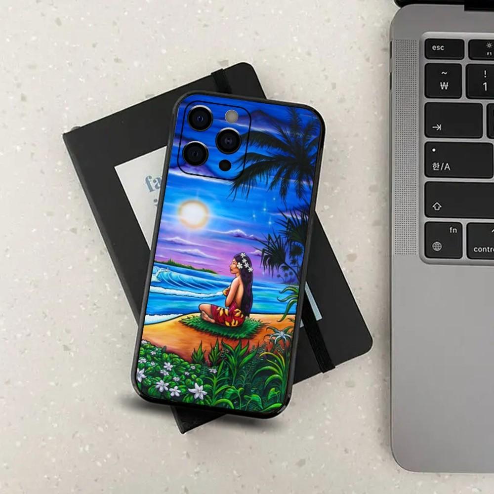 

H-Hinano Tahiti Girl Beach Phone Case For Apple iPhone 15,14,13,12,11,Pro,X,XS,Max,XR,Plus,Mini Soft Black Cover iPhone12