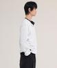 Akesi Contra Layered Henley Neck Long Sleeve_White And Black