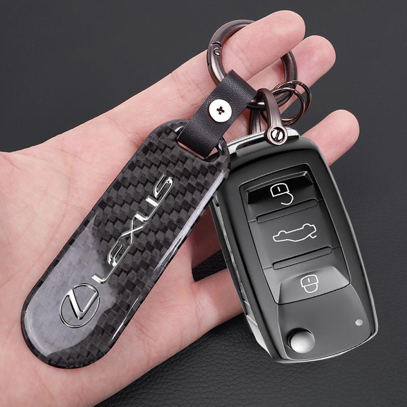 1Pcs Car Key Chain Ring Carbon Fiber Zinc Alloy Keyring Valve Cap For Lexus F SPORT ES RX NX LS UX LM LX GX LC RZ GS IS300 RX350 RK8